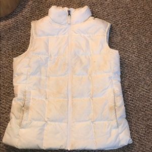 White puffer vest